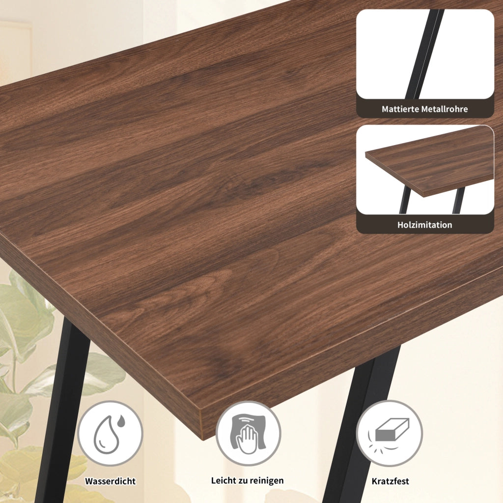 Scrivania da ufficio YEAVIO 138,5 cm con 3 cassetti e piano effetto legno