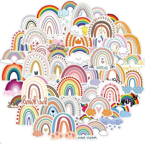 60 Sticker Regalo Acquario - Sticker Colorati per Laptop Bagaglio - Sticker Vinili Idrorepellenti - Stile Boho Estetico - per Bambini Tablet Bicchiere Notebook Album.