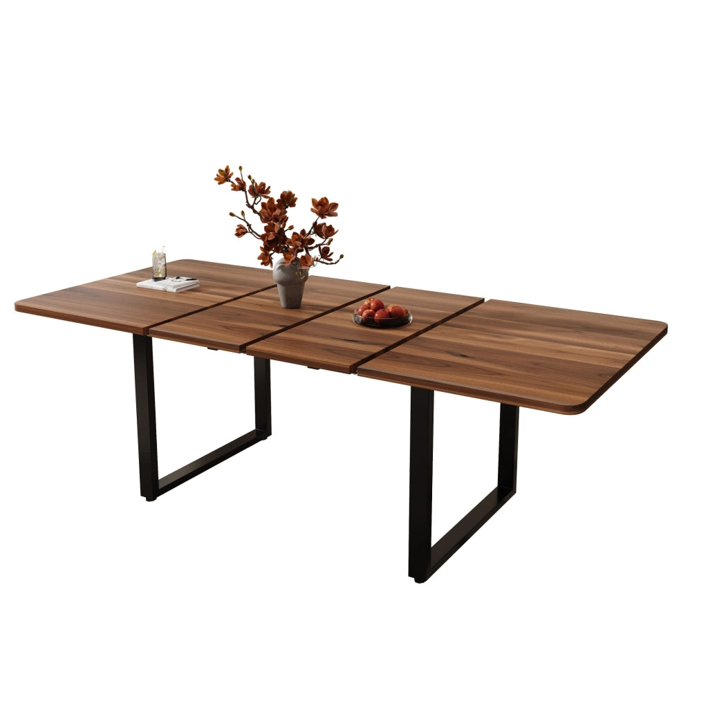 Tavolo da pranzo estensibile 140/180/220x80x75 cm in MDF noce
