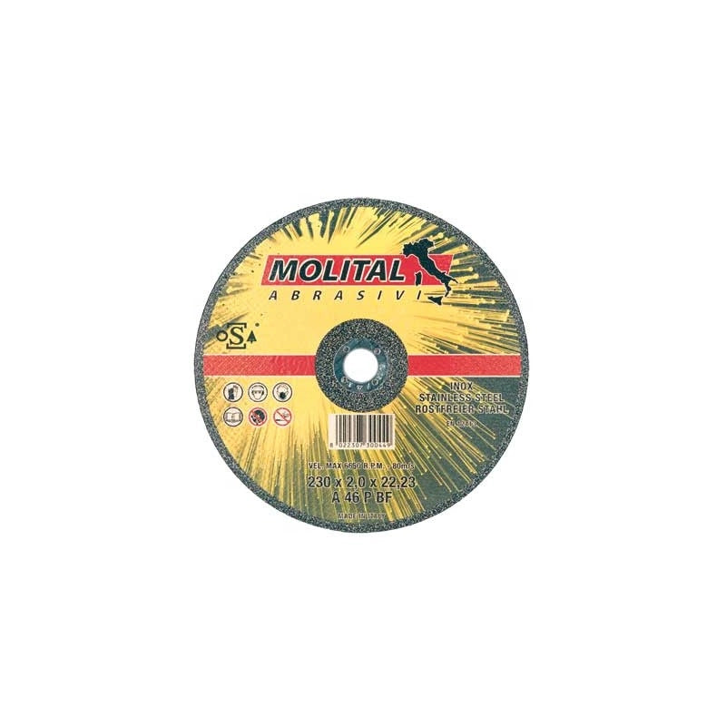 DISCO DA TAGLIO PER INOX Ø 115x1,6 mm - 50 pezzi- MOLITAL