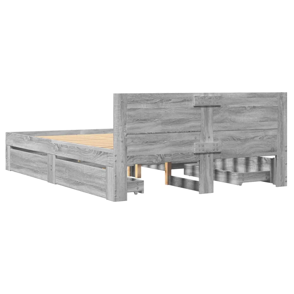 Giroletto Testiera Grigio Sonoma 140x200 cm Legno Multistrato