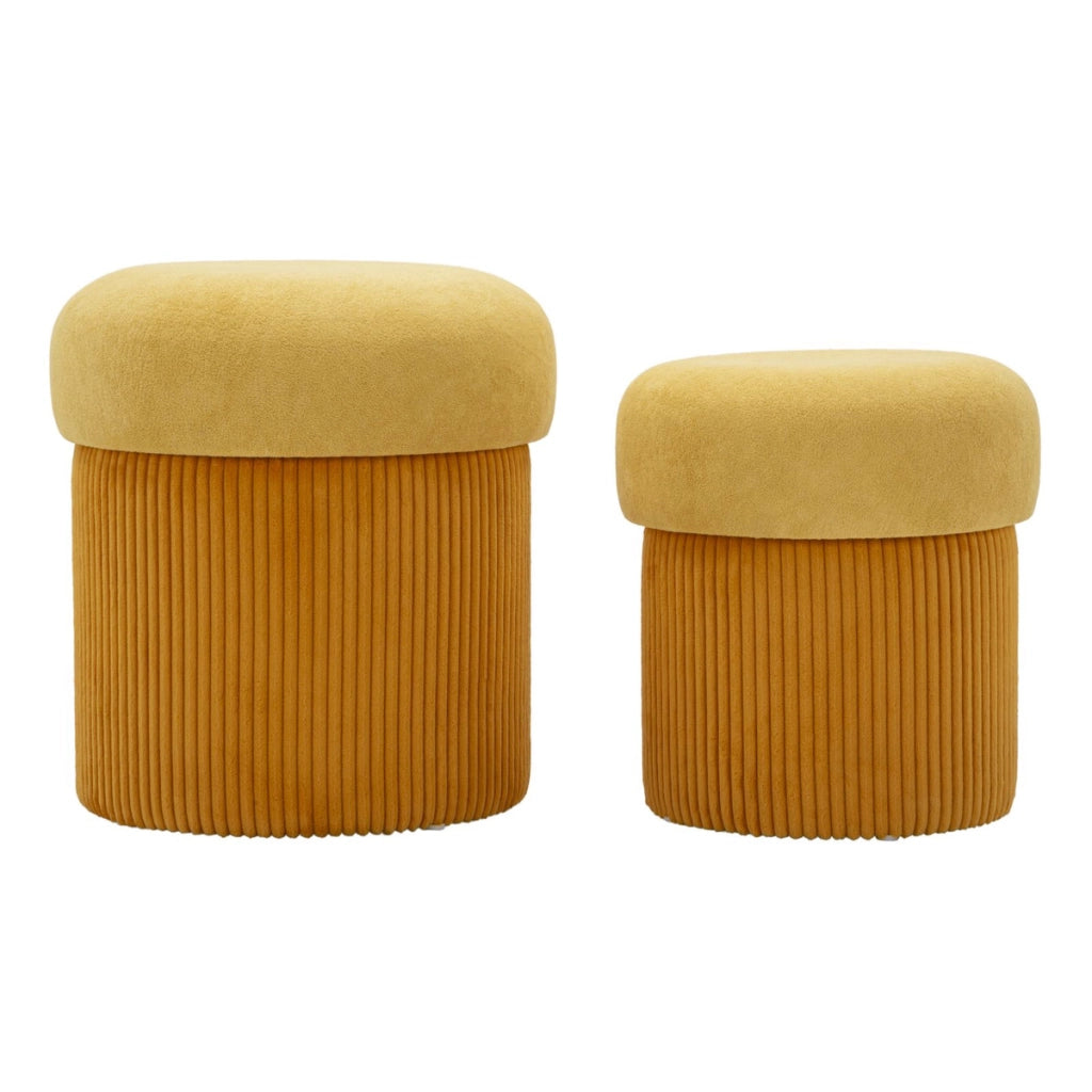 Pouf VKH722, Giallo, MDF, 44x42x42 cm
