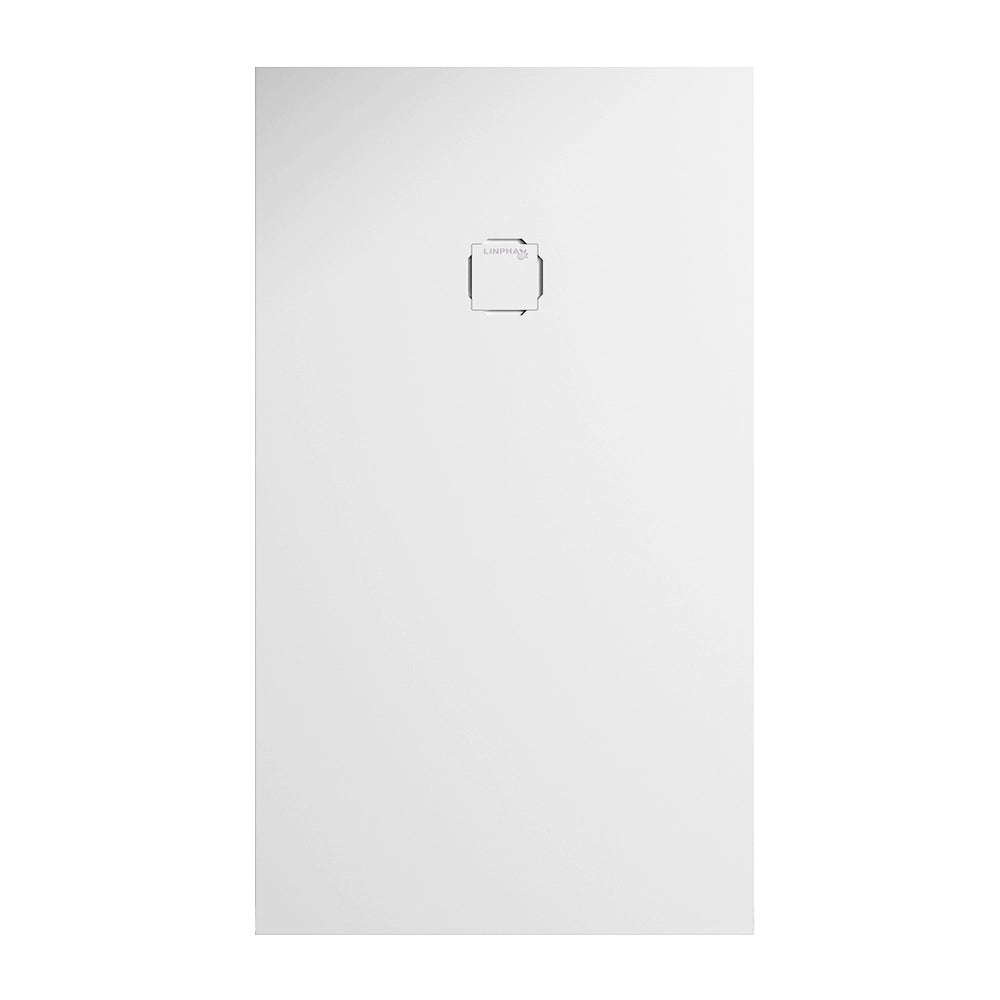 Piatto doccia 90x120 in marmoresina bianco con griglia in acciaio inox Harmony