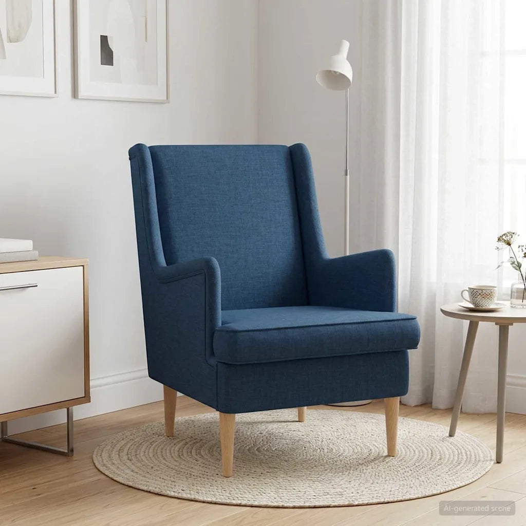 Poltrona-Divano Sedia Blu Tessuto 946784
