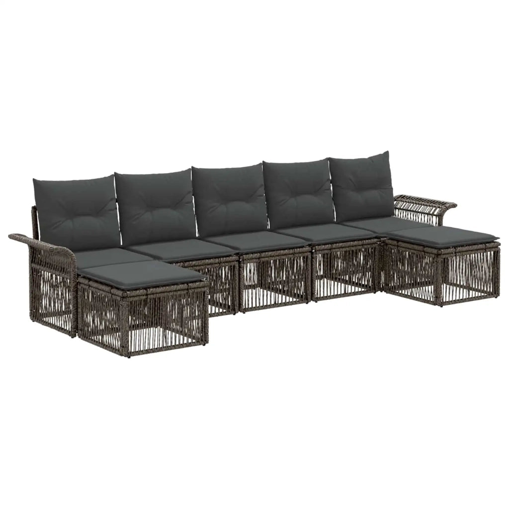 Set Divano da Giardino 7 pz Grigio polyrattan 3434915