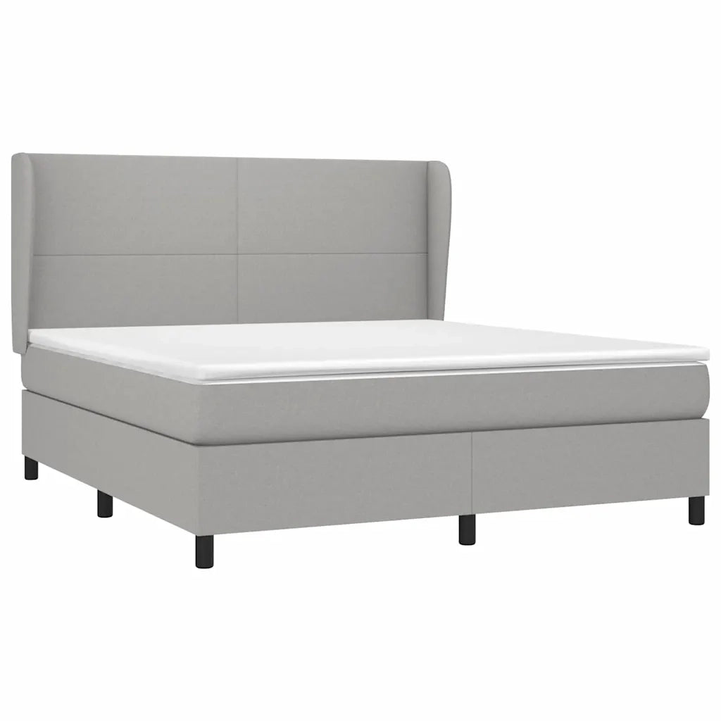 Giroletto a Molle con Materasso Grigio Chiaro180x200 cm Tessuto 3127821