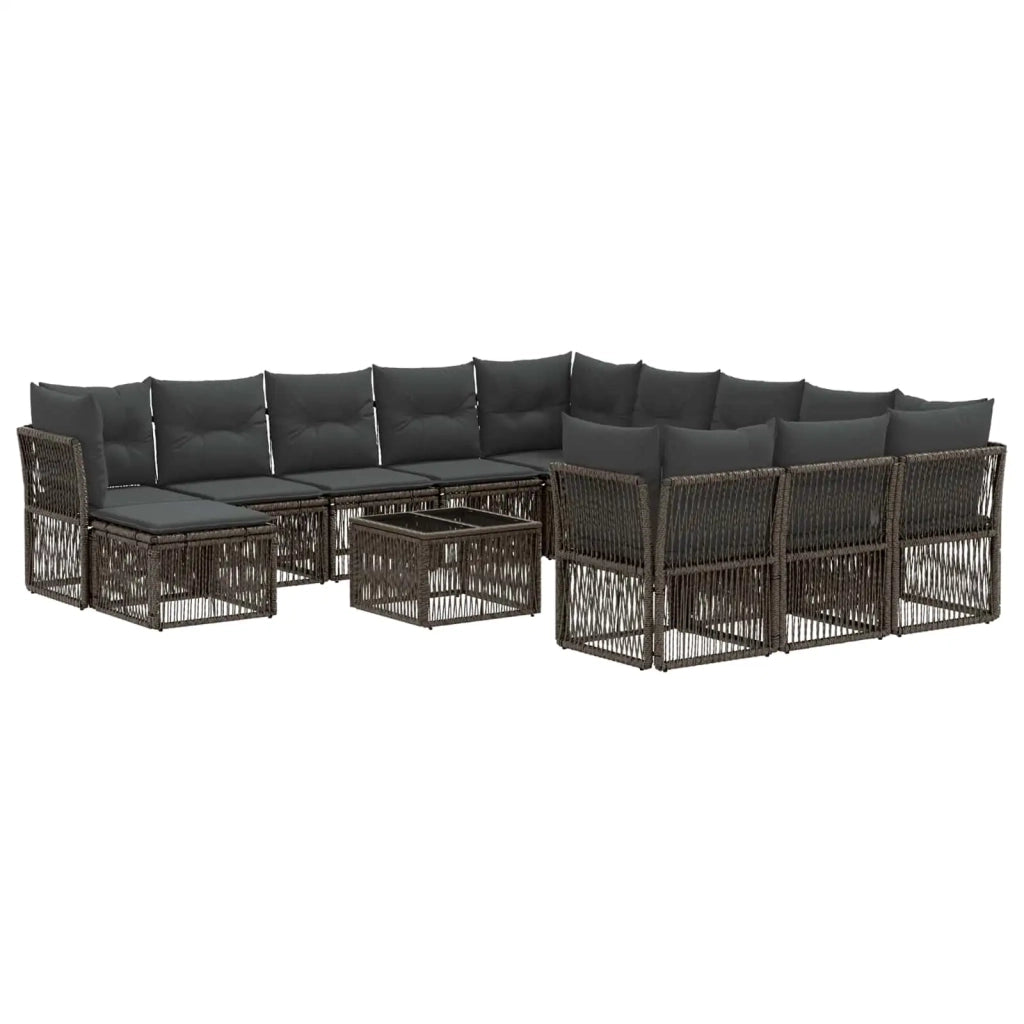 Set Divano da Giardino 13 pz Grigio polyrattan 3434462