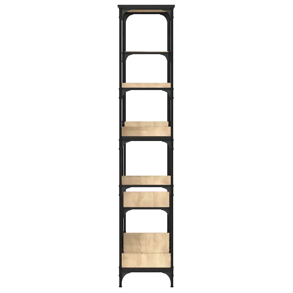 Libreria-Scaffale per Libri-Mobile di Stoccaggio Rovere Sonoma 99x35,5x176 cm Legno Multistrato Acciaio