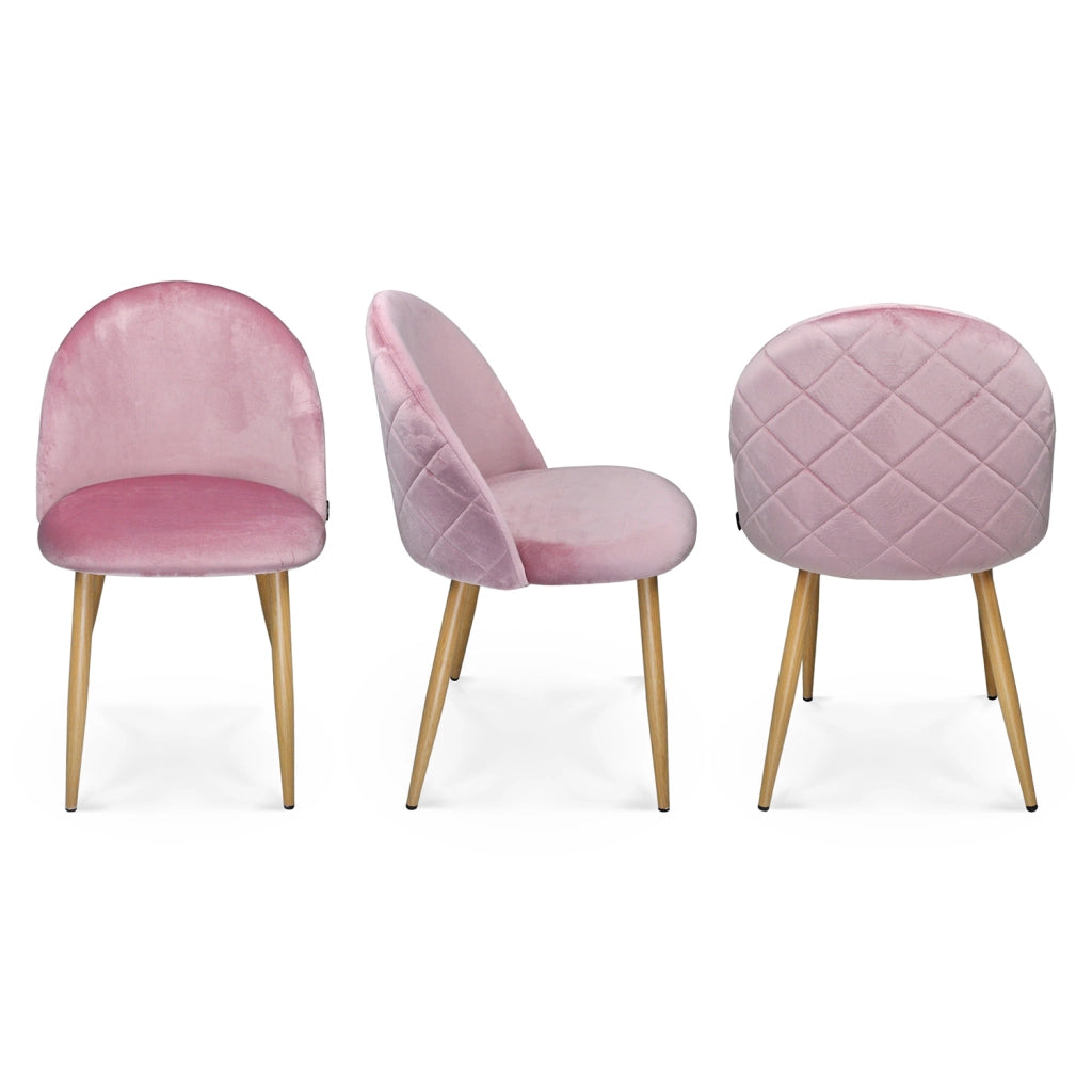 Sedia imbottita in velluto rosa - Sophie (2 pz) - SD19SOPM