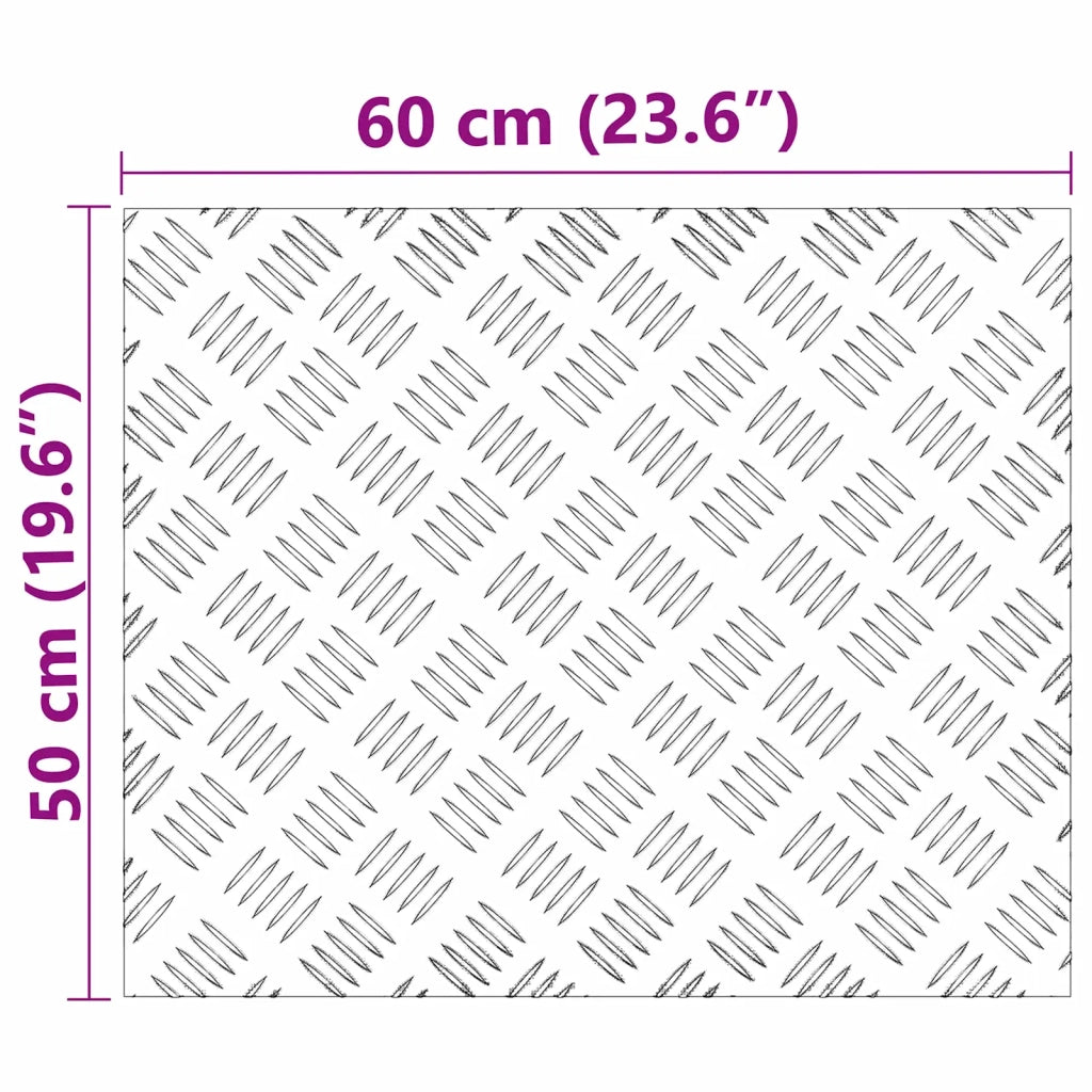 Gradini per Scale 2 pz | Tappetini per scale autoadesivi Argento 60 x 50 cm Alluminio