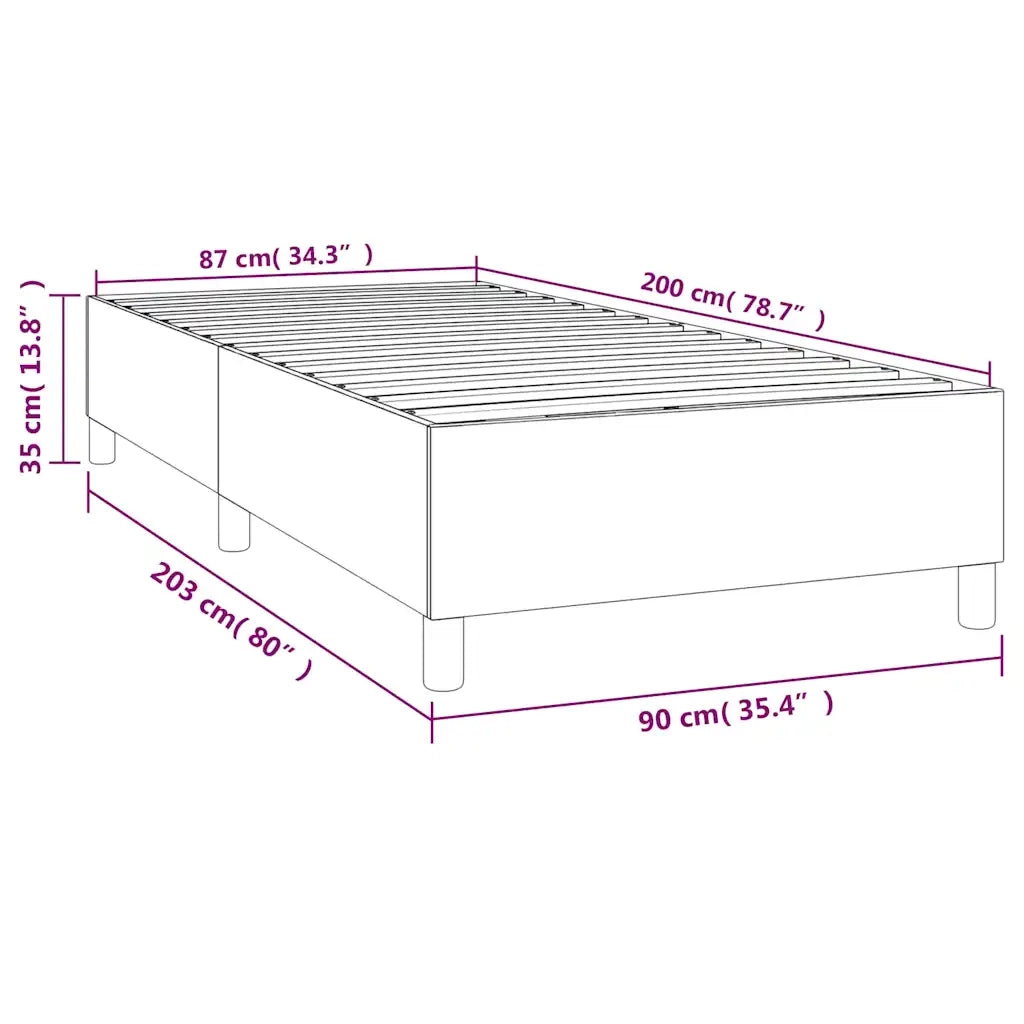 Struttura Letto a Rete a Molle Grigio Chiaro 90x200 cm Velluto 3121096