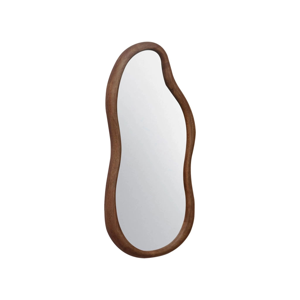 Specchio in legno di gomma, marrone