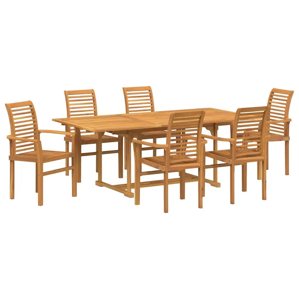 Set da Pranzo per Giardino 7 pcs Marrone Legno di teak solido 3383942