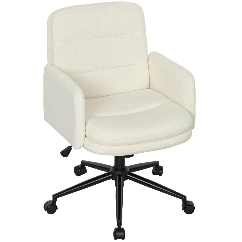 Sedia da ufficio girevole in tessuto color crema