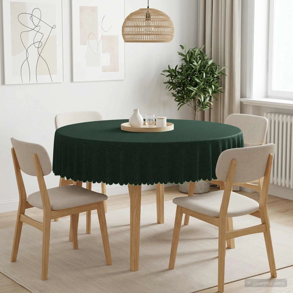 Tovaglia da Tavolo 5 pz Rotondo Verde Scuro Ø 180 cm 42040501