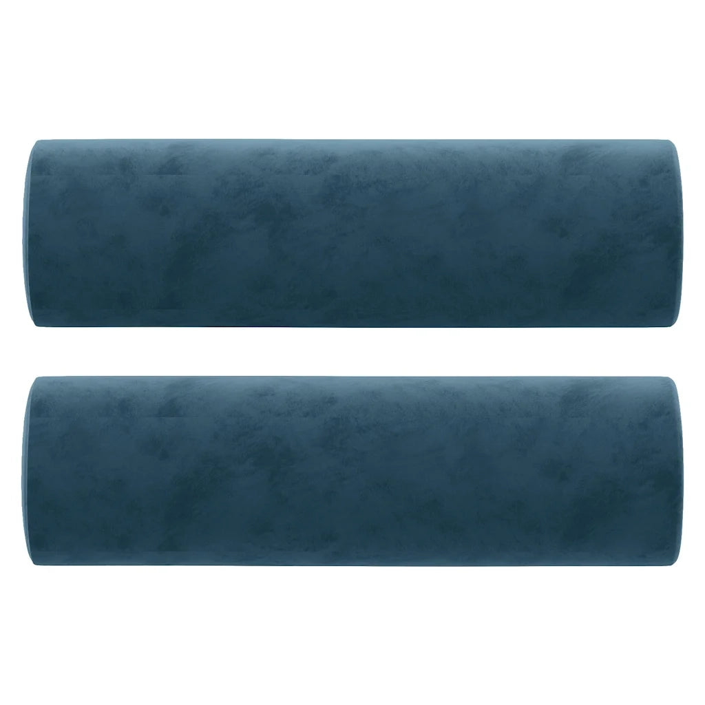 Divano a 3 Posti con Cuscini Blu 180 cm in Velluto 3200900