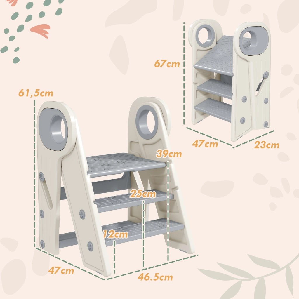 Scala di apprendimento regolabile per bambini ¨C zephmum ¨C grigio e bianco 90x40x90 cm