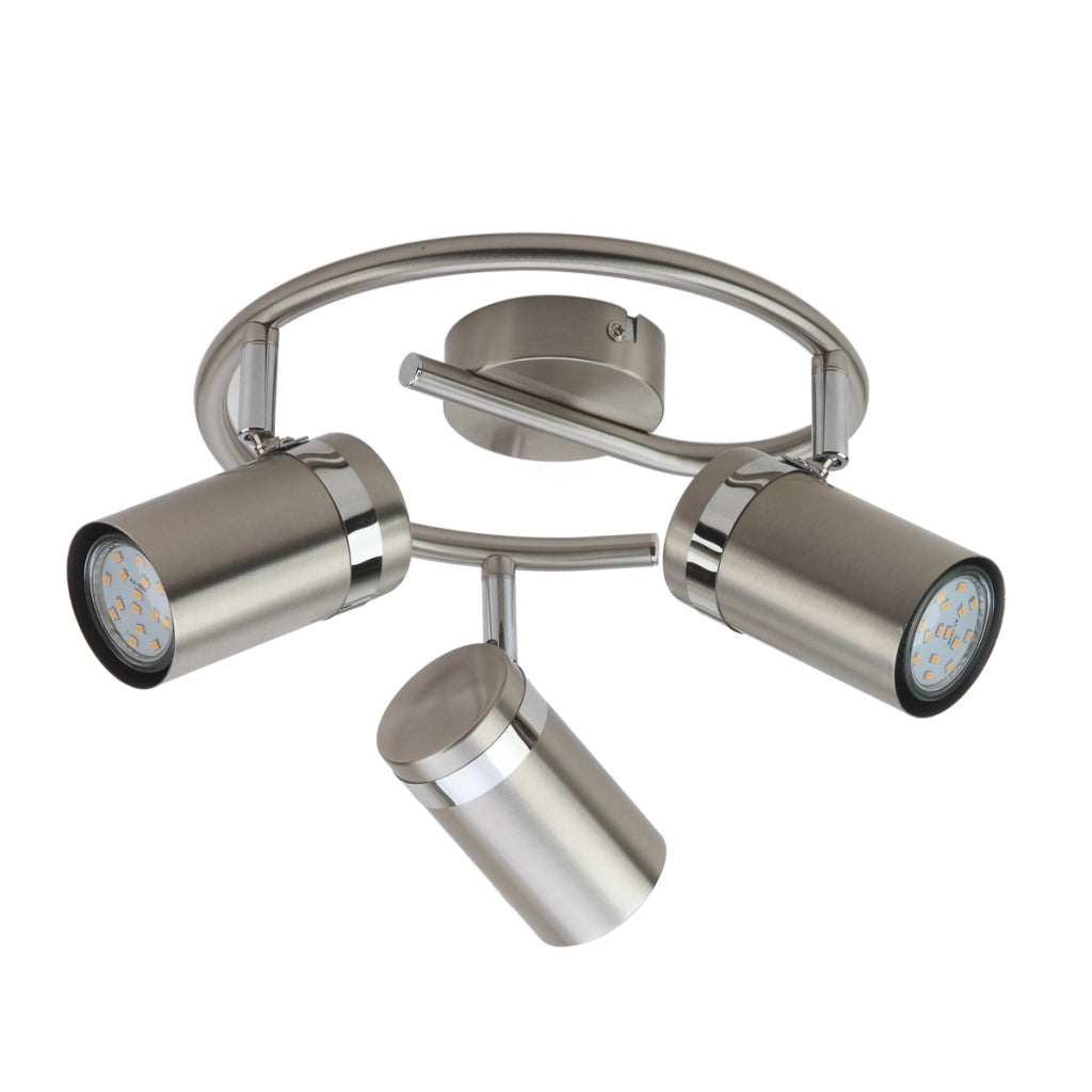 Plafoniera spot tripla nichel satinato GU10 Italux