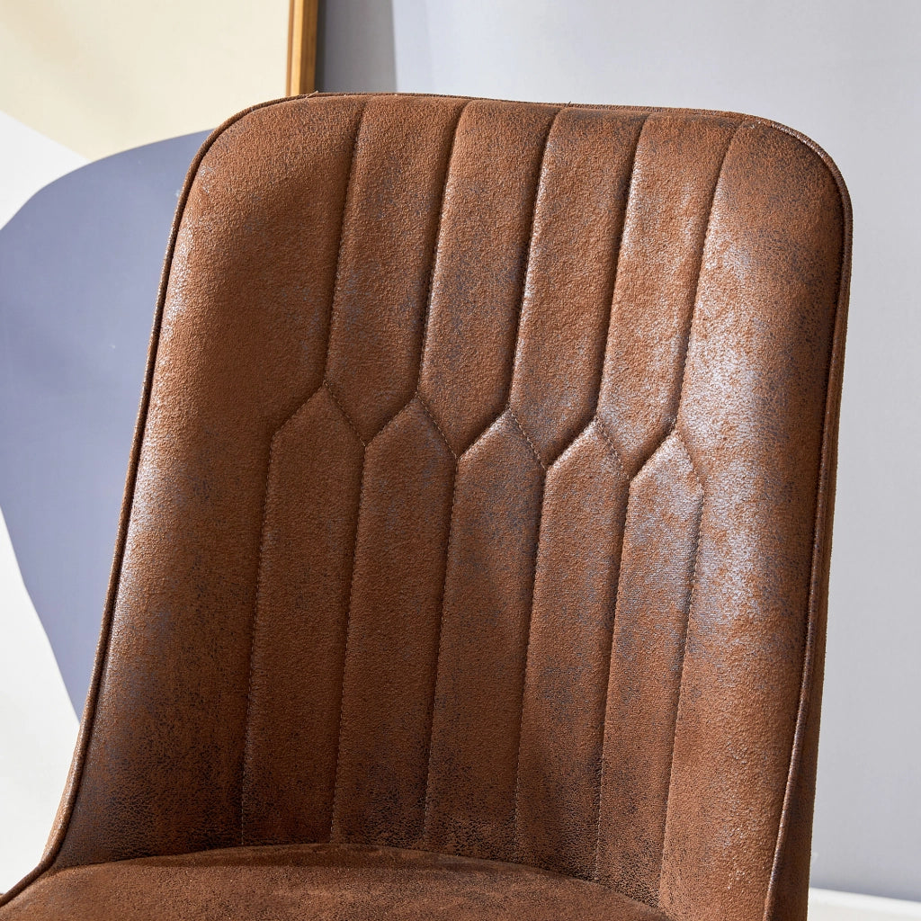 Set tavolo rotondo con 2 sedie marroni; piano MDF nero con inserto in vetro Ø 100 cm