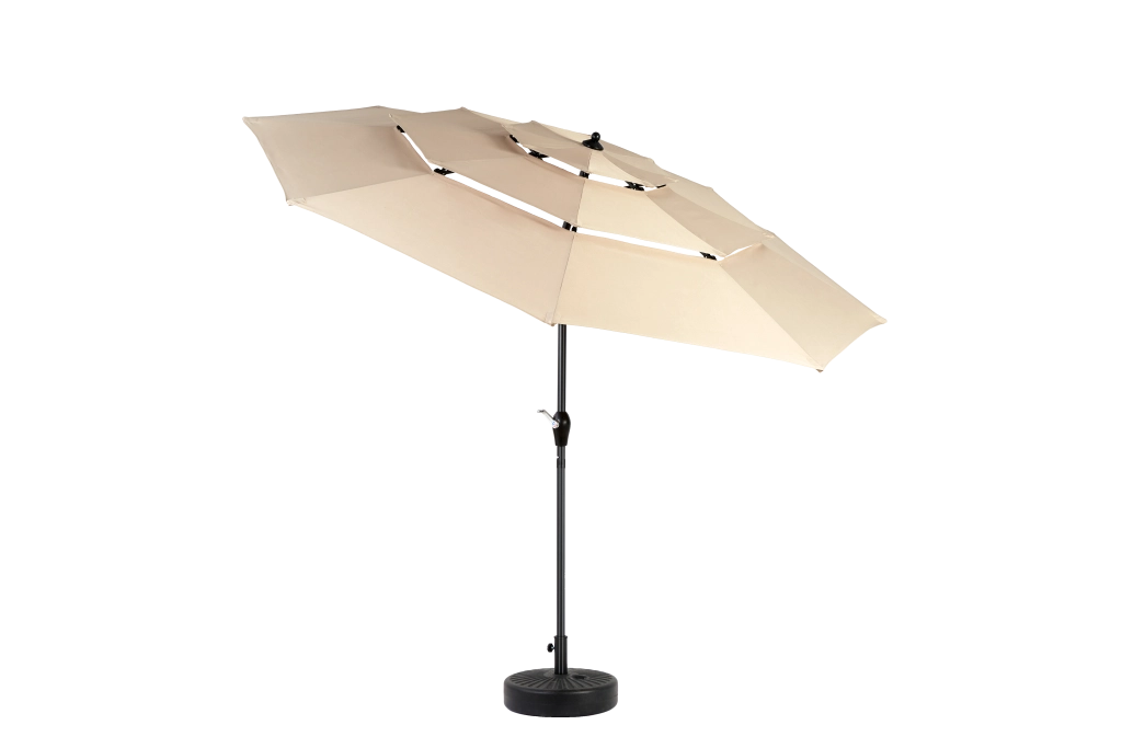 Ombrellone da esterno 10 FT con inclinazione automatica, colore khaki