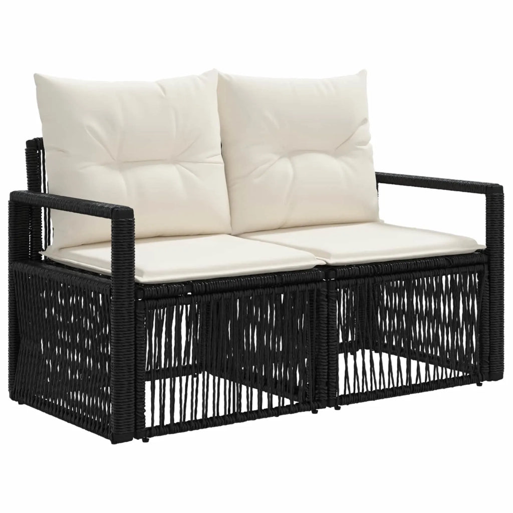 Set Divano da Giardino 7 pz Nero polyrattan 3435781