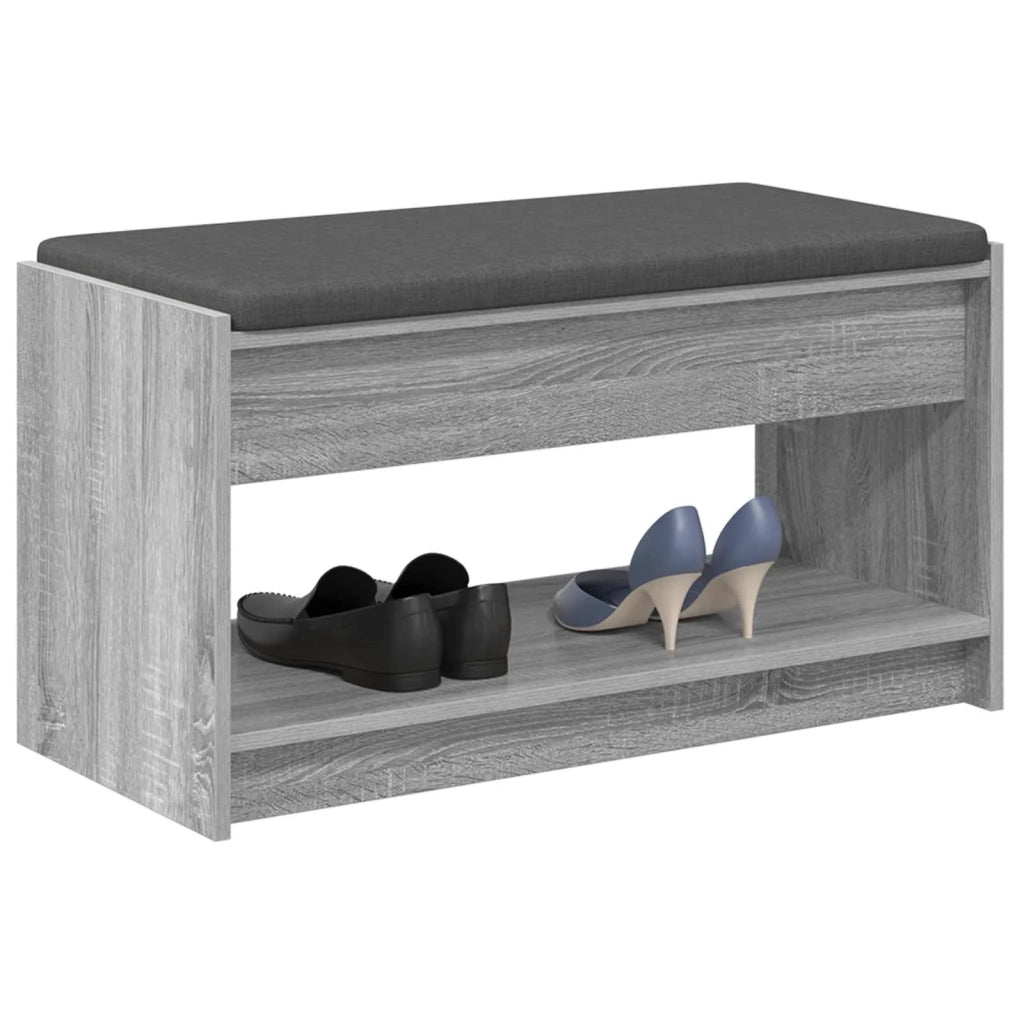 Panca per ingresso con cuscino Sonoma grigia 83 x 38 x 45 cm