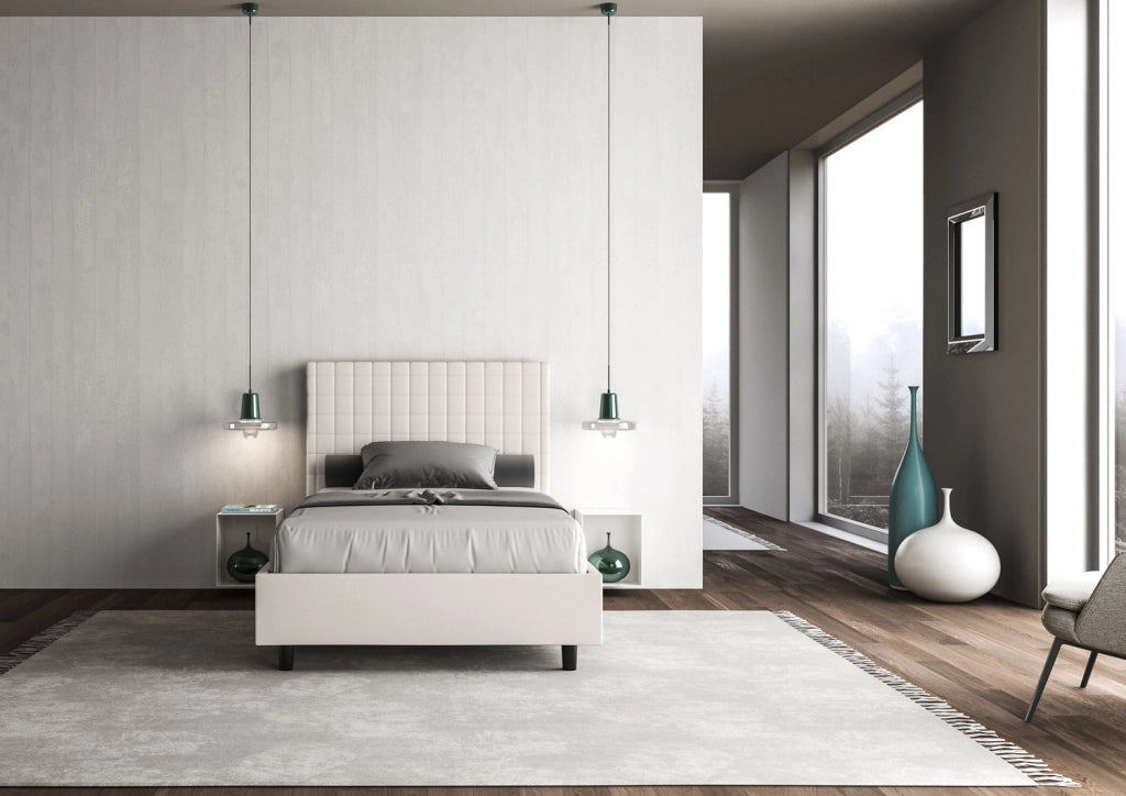 Letto 1 Piazza e Mezzo 120x200 cm Senza Rete Sunny Bianco