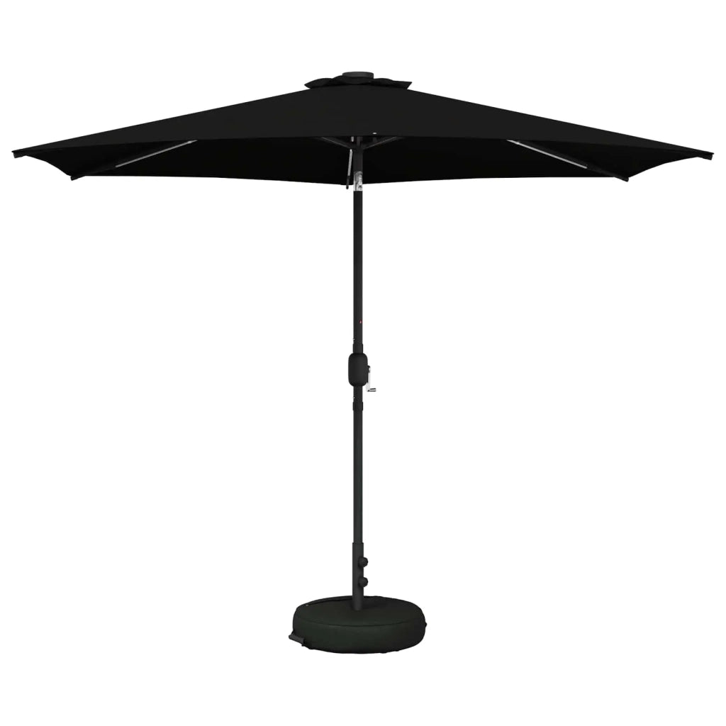 Ombrellone da giardino-Parasol da giardino con luci LED e base 300 x 300 cm Poliestere 791841
