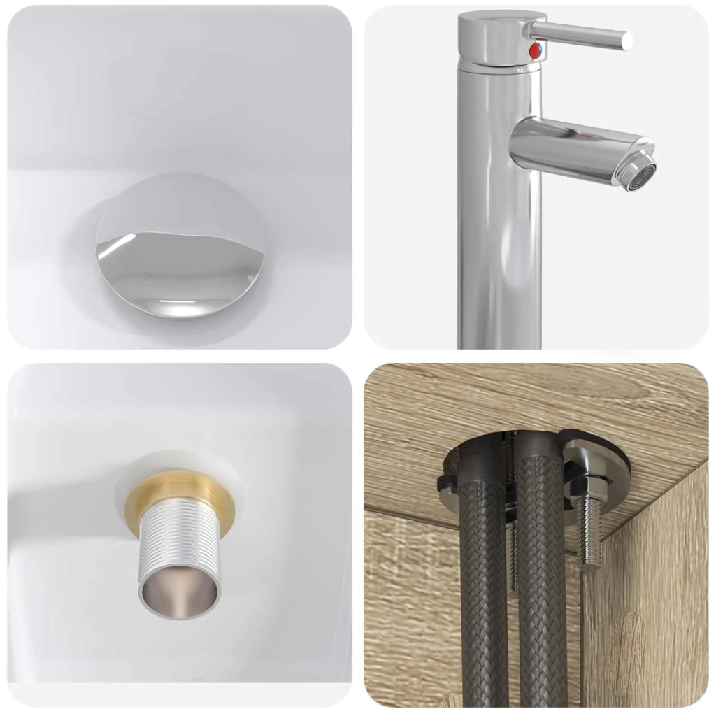 Set di mobili per il bagno 5 pz Rovere Sonoma 3406753
