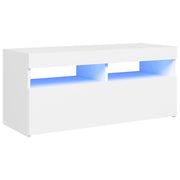 Mobile TV multimediale mensola TV credenza mobile TV per sala da pranzo soggiorno camera da letto con luci LED 90 x 35 x 40 cm bianco 02_0026621