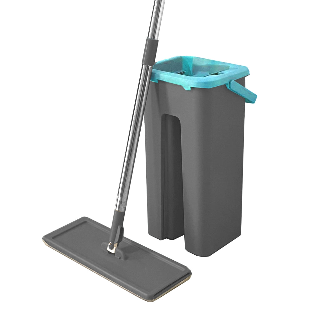 Panno extra piatto con secchio strizzatore Blu