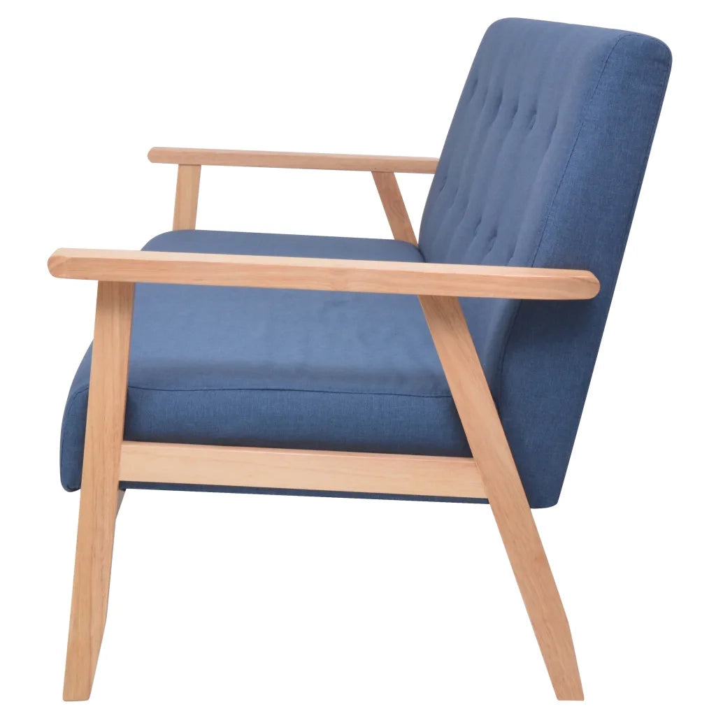 Divano a 3 Posti-Sofa 3 Posti in Tessuto Blu