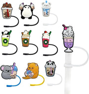 Doppi Riettes 10 pezzi - Silicone - Impermeabili - Riciclabili - Disegno Caricatura - Apertura 8 mm - Multicolore - Cappello di Paglia