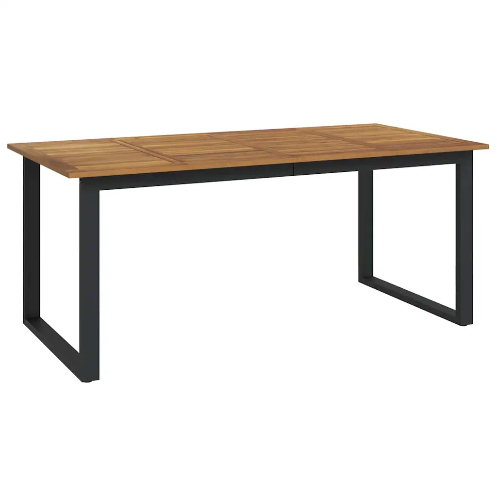 Set da Pranzo per Giardino 7 pcs Nero Legno di Acacia Massello 3365463