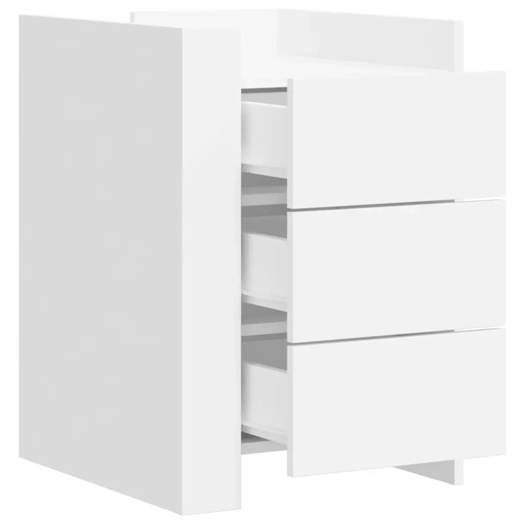 Comodino-Tavolino da notte Bianco 45x50x65 cm in Legno Multistrato