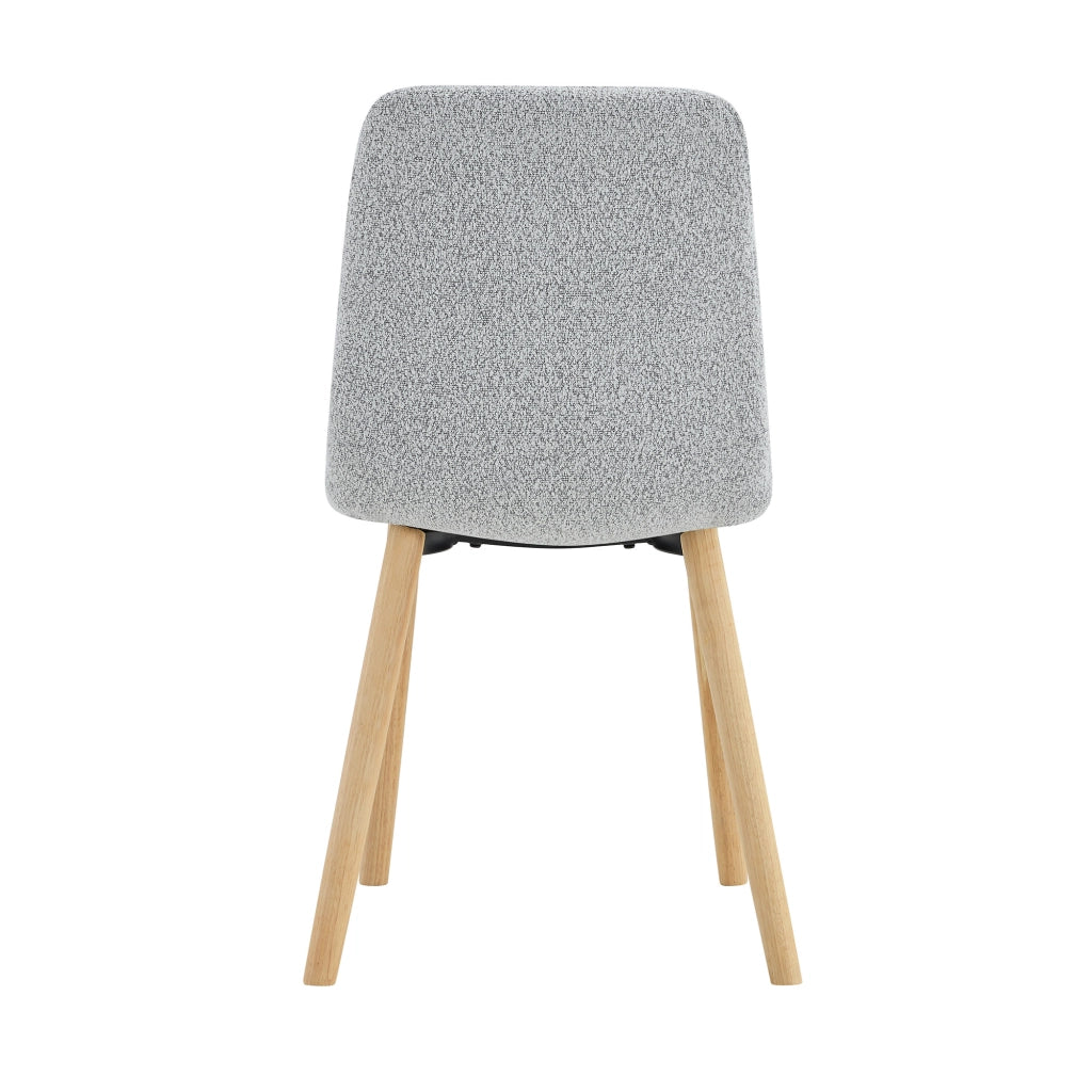 Sedie da Pranzo con Gambe in Legno Massello ¨C Xylo ¨C Tessuto Grigio Chiaro, Set 2 Pezzi, 88 cm