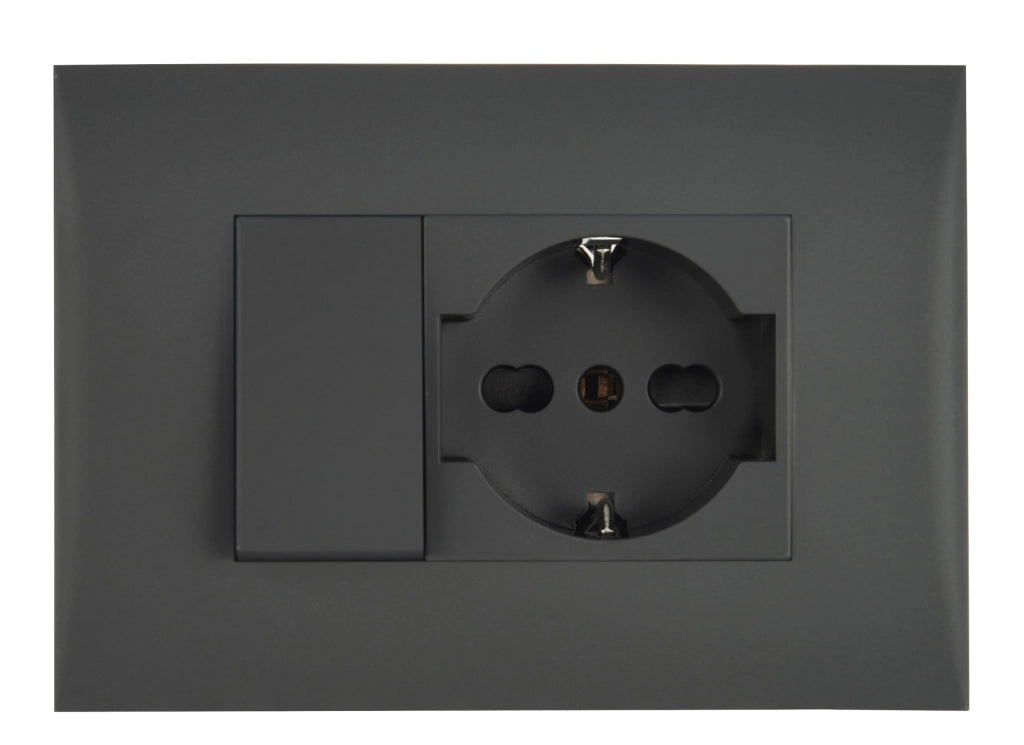 Placca Precomposta 2212 Electraline Nero 220 V 2 Pezzi
