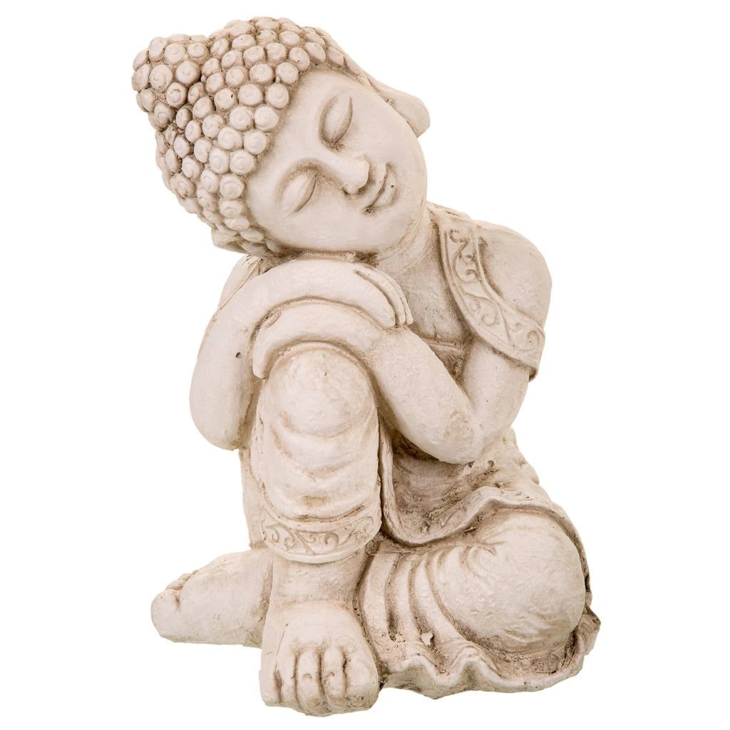 Buddha decorativo in magnesio grigio 25x25x35h