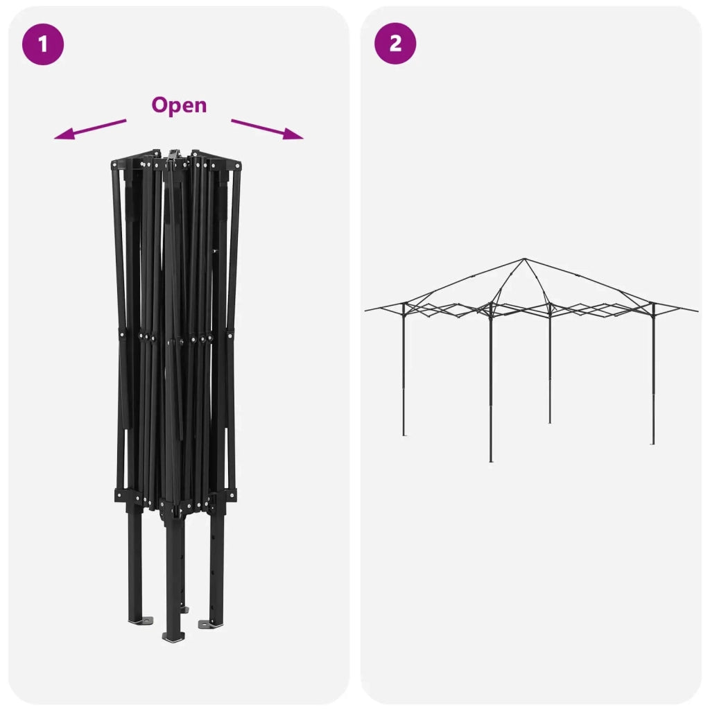 Gazebo senza Parete 2,6 x 2,6 m Crema e Marrone 42036800