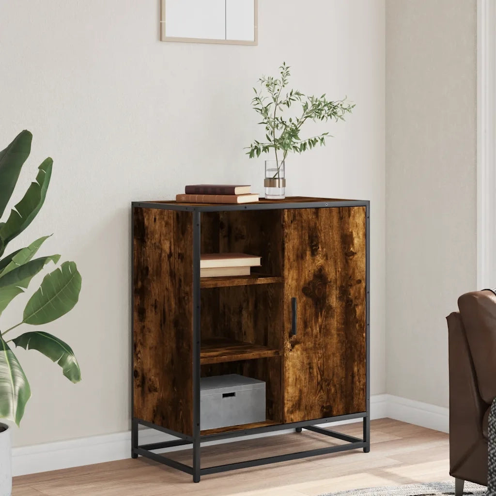Credenza Rovere Fumo 62x35x76 cm in Legno Multistrato 848996