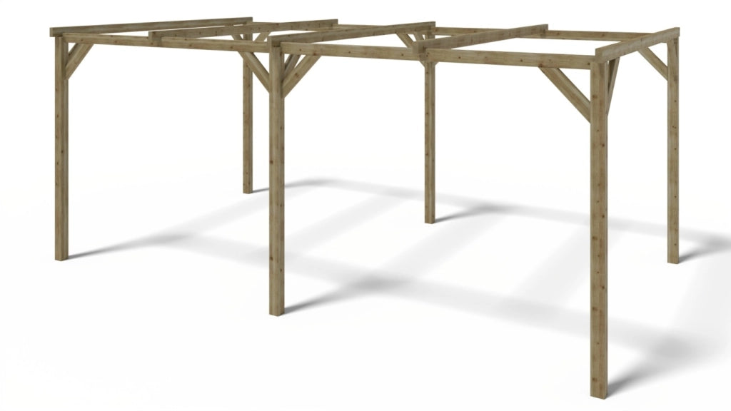 Tettoia posto auto coperto in legno 3x5.1 m - 15.3 m2 - CAR1 - ALTANKA