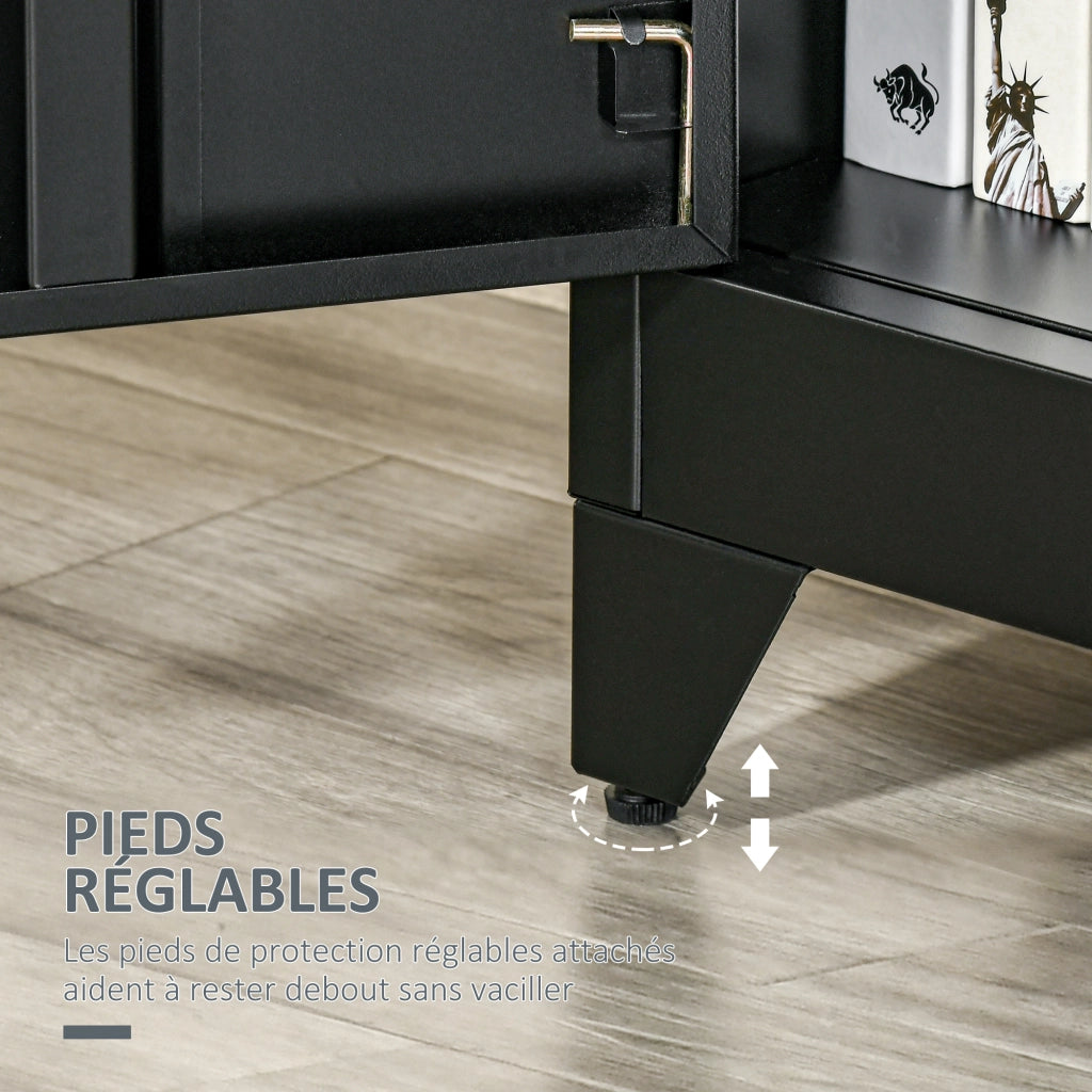 Armadio Scorrevole Industriale con Ripiani ¨C Minimal ¨C Nero