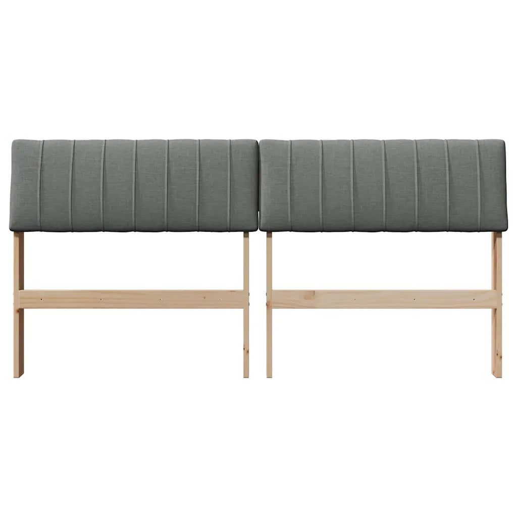 Testiera | Testata imbottita Grigio scuro 160 cm Pino massello
