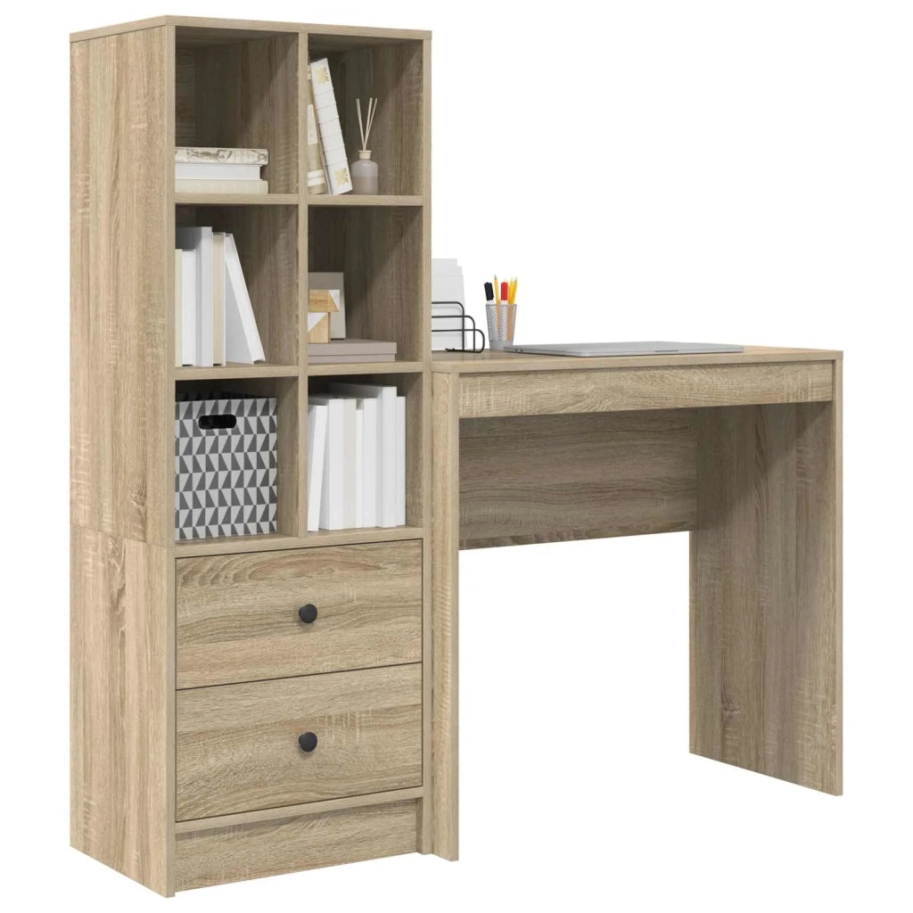 Scrivania con cassetto con lo scaffale 2 pcs Rovere Sonoma 3337315