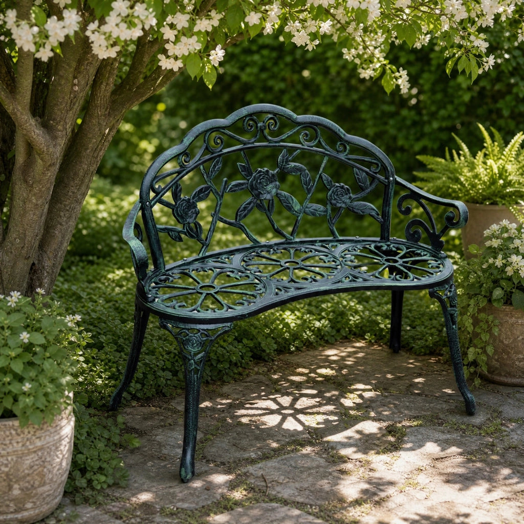 Panchina da giardino 2 posti verde antico