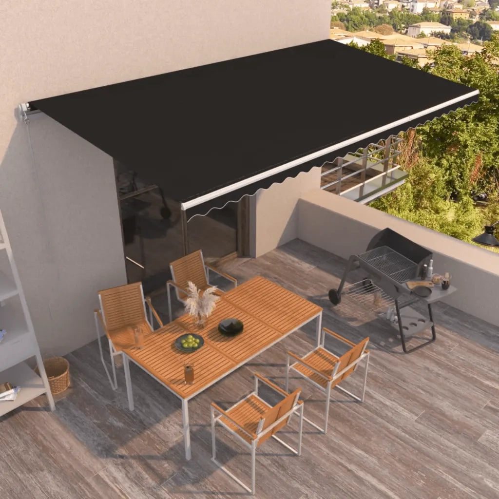 Tenda da Sole Retrattile Manuale 600x350 cm Antracite 3069039