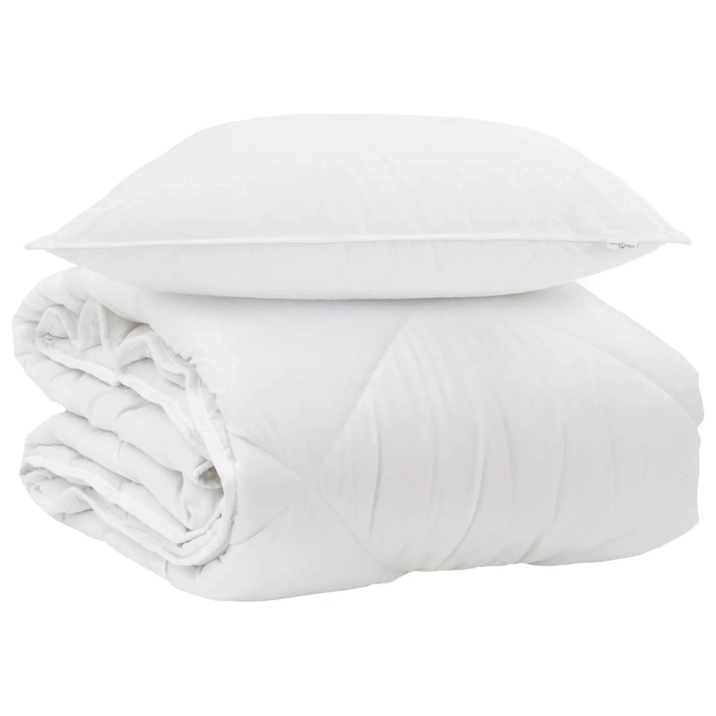 Duvet per Tutte le Stagioni con cuscino 2 pcs Bianco Microfibra 3376548