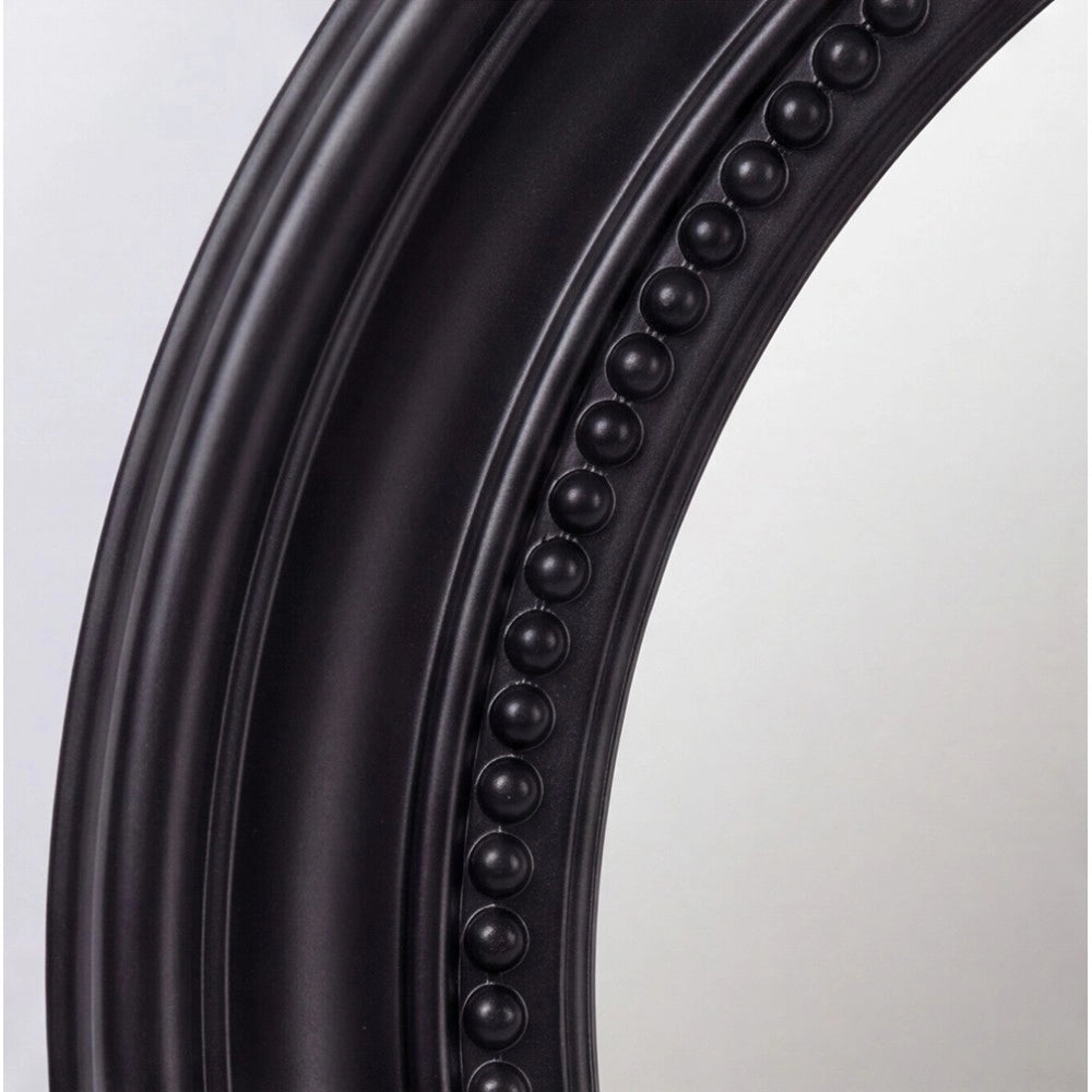 Specchio Decorativo Rotondo MR512 da Parete 45x45 cm Nero con Bordo Interno Perlinato