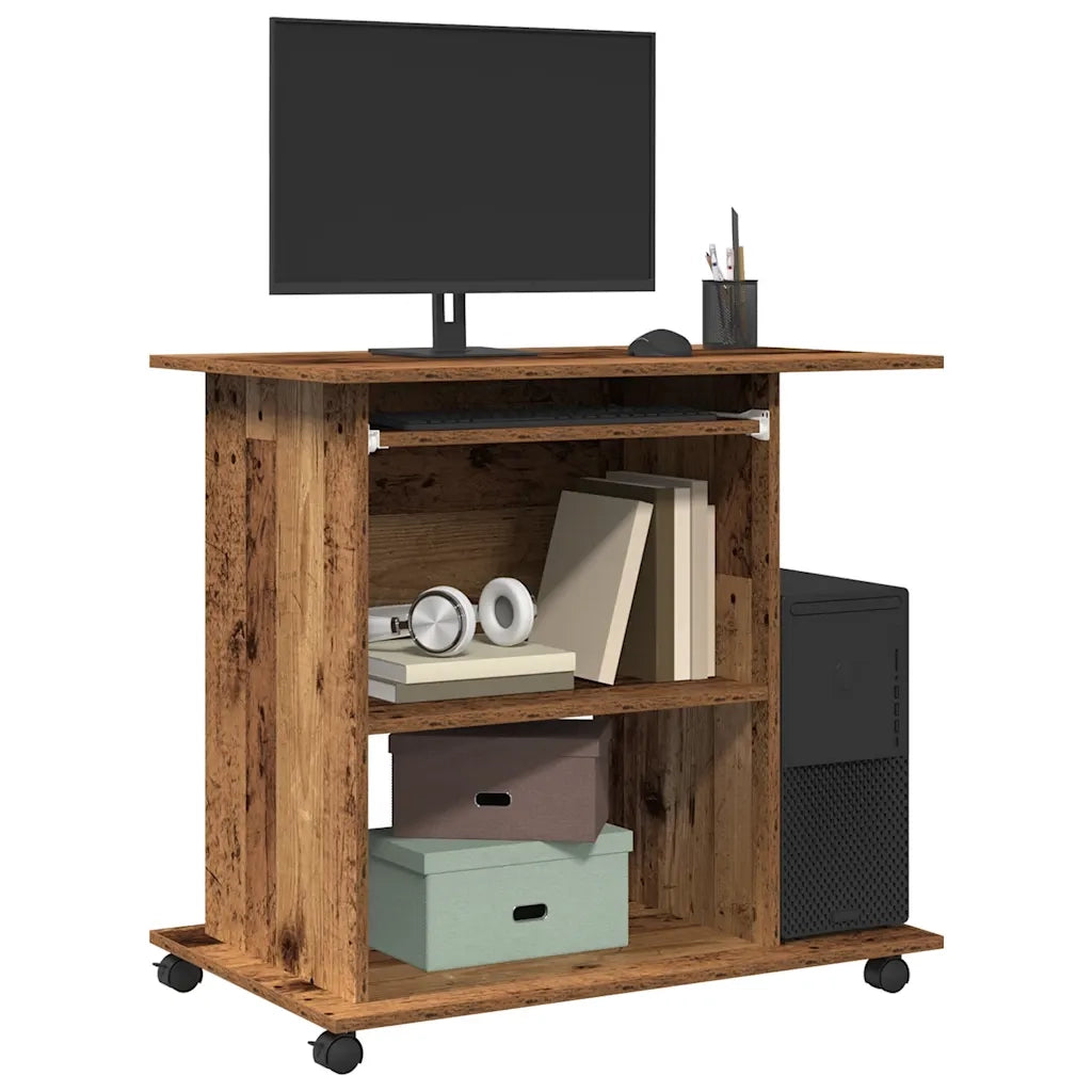Scrivania | Tavolo da Ufficio da Computer Legno Antico 80x50x75cm Legno Multistrato