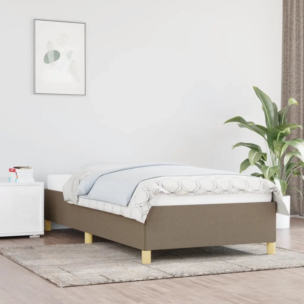 Letto singolo | Letto per adulti | Giroletto senza Materasso Tortora 80x200 cm Tessuto